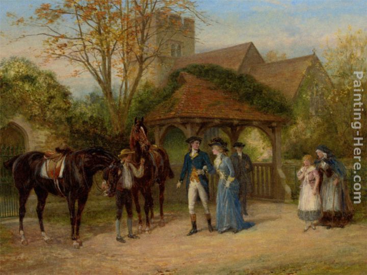 A Visit to the Church painting - Heywood Hardy A Visit to the Church art painting